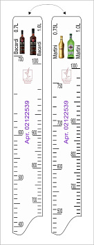 Линейка Martini (0.75 л./1 л.)/ Bacardi (0.7 л./1 л.) L=28 см. В=2 см. /1/ Линейка Martini (0.75 л./1 л.)/ Bacardi (0.7 л./1 л.) L=28 см. В=2 см. /1/