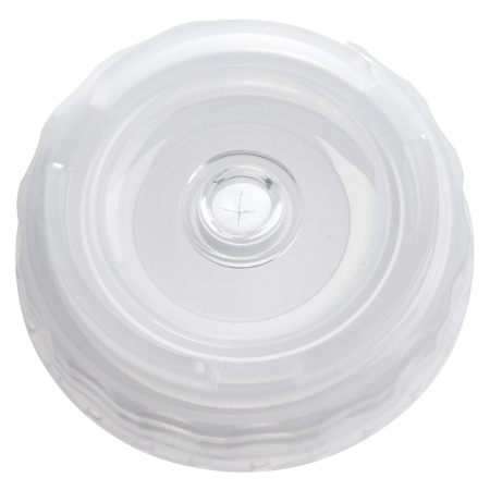 Емкость для соуса  500 мл. d=70 мм. h=166 мм. с 2 крышками, с силик. носик. широкая прозрачная, крышки прозрачные GP /1/96/