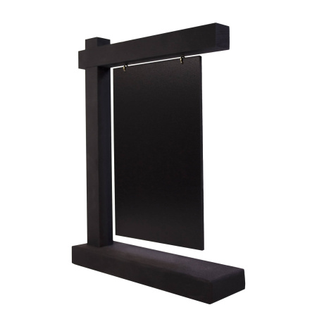 Табличка 170*220 мм. А6 меловая двусторонняя висячая, на дерев. подставке черная /1/5/