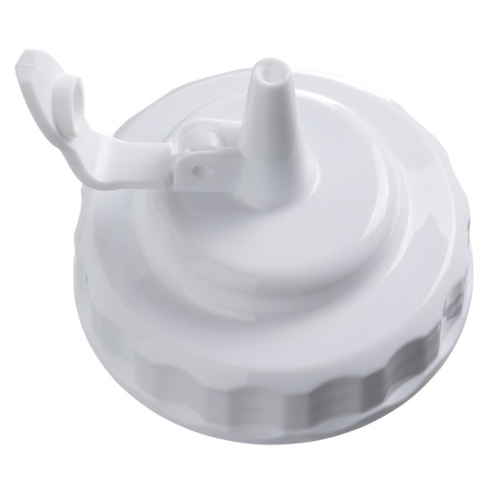 Емкость для соуса  500 мл. d=70 мм. h=200 мм. с 2 крышками, широкая прозрачная, крышки белые GP /1/96/