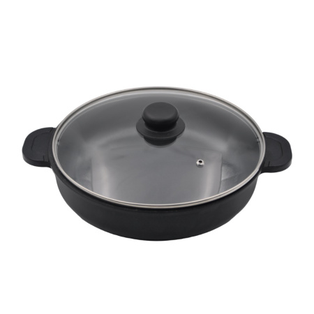 Сковорода d=26 см. h=6,5 см. 2,9 алюм.с антиприг.покрыт.глуб с крышкой с 2 ручками /1/ Сковорода d=26 см. h=6,5 см. 2,9 алюм.с антиприг.покрыт.глуб с крышкой с 2 ручками /1/