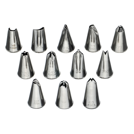 Набор кондитерских насадок 12 шт нерж. для мини-капкейков и пирожных /1/ АКЦИЯ