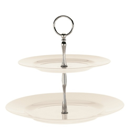 Этажерка 2-х ярусная d=25/27 см. h=24,5 см. Белый Bonna /1/6/ Этажерка 2-х ярусная d=25/27 см. h=24,5 см. Белый Bonna /1/6/